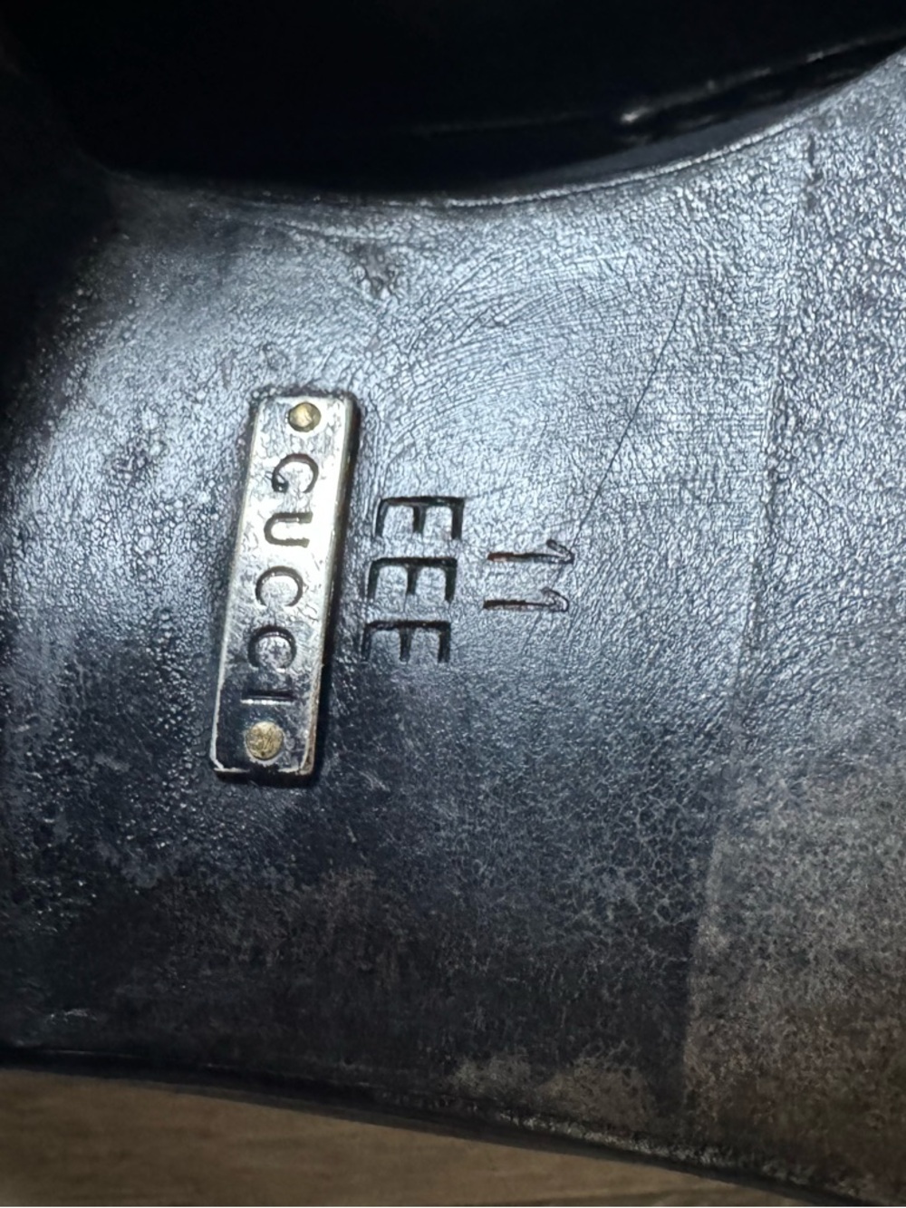 Gucci Black Leather Horsebit Slip-On Loafers sz 1eee - Picture 5 of 5